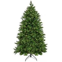 National Tree Company Artificial Feel Real Rockport Hinged Christmas Tree, Realistic Branches, Pre-Lit With PowerConnect Lights, Plug In, 9 Ft