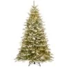 National Tree Company Pre-Lit 'Feel Real' Artificial Christmas Tree, Snowy Sierra Spruce, Green, White Lights, Includes Stand, 7.5 Feet
