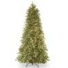 National Tree Company Pre-Lit 'Feel Real' Artificial Slim Christmas Tree, Green, Tiffany Fir, White Lights, Includes Stand, 7 Feet