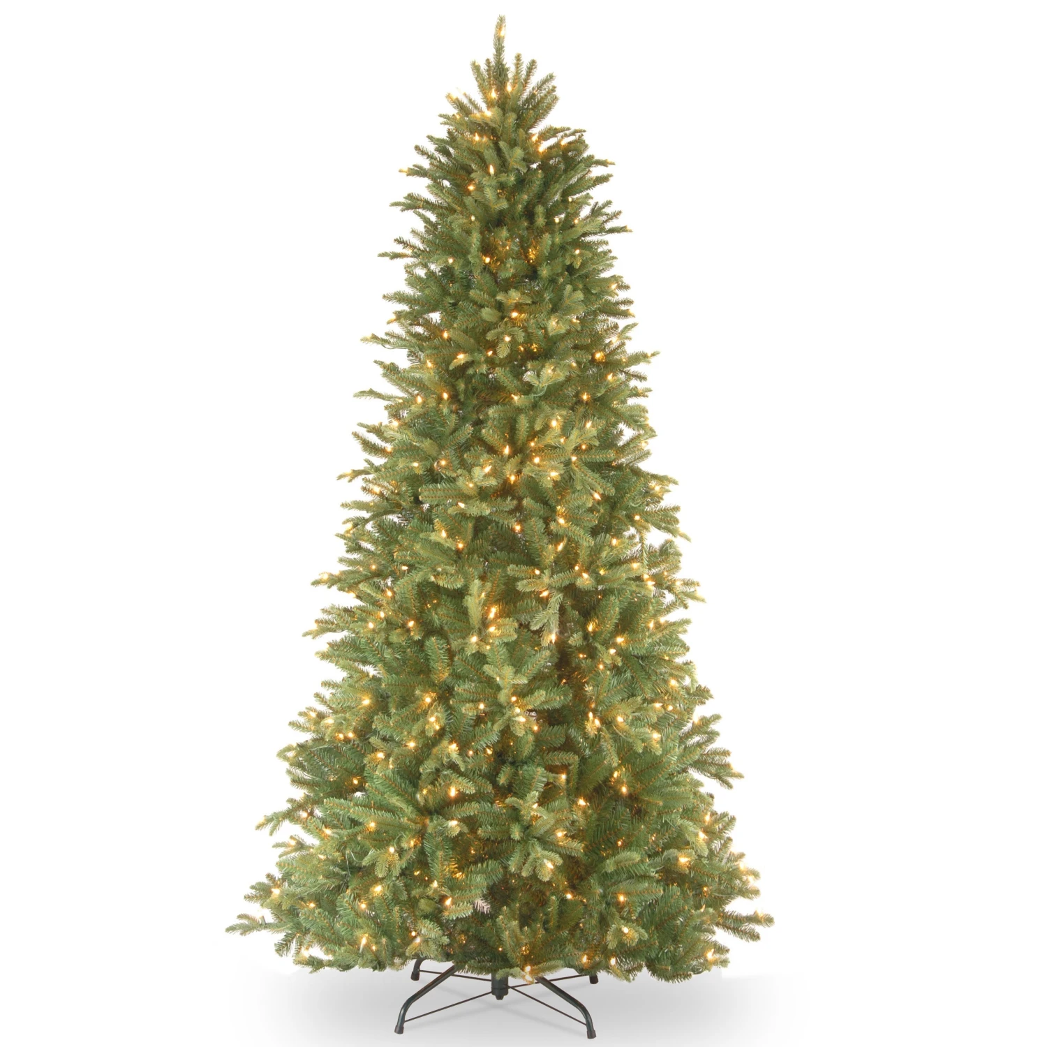 National Tree Company Pre-Lit 'Feel Real' Artificial Slim Christmas Tree, Green, Tiffany Fir, White Lights, Includes Stand, 7 Feet 1 National Tree Company Pre-Lit 'Feel Real' Artificial Slim Christmas Tree, Green, Tiffany Fir, White Lights, Includes Stand, 7 Feet