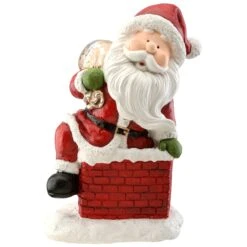 National Tree Company 14" Santa Climbing Into Chimney Figuerine