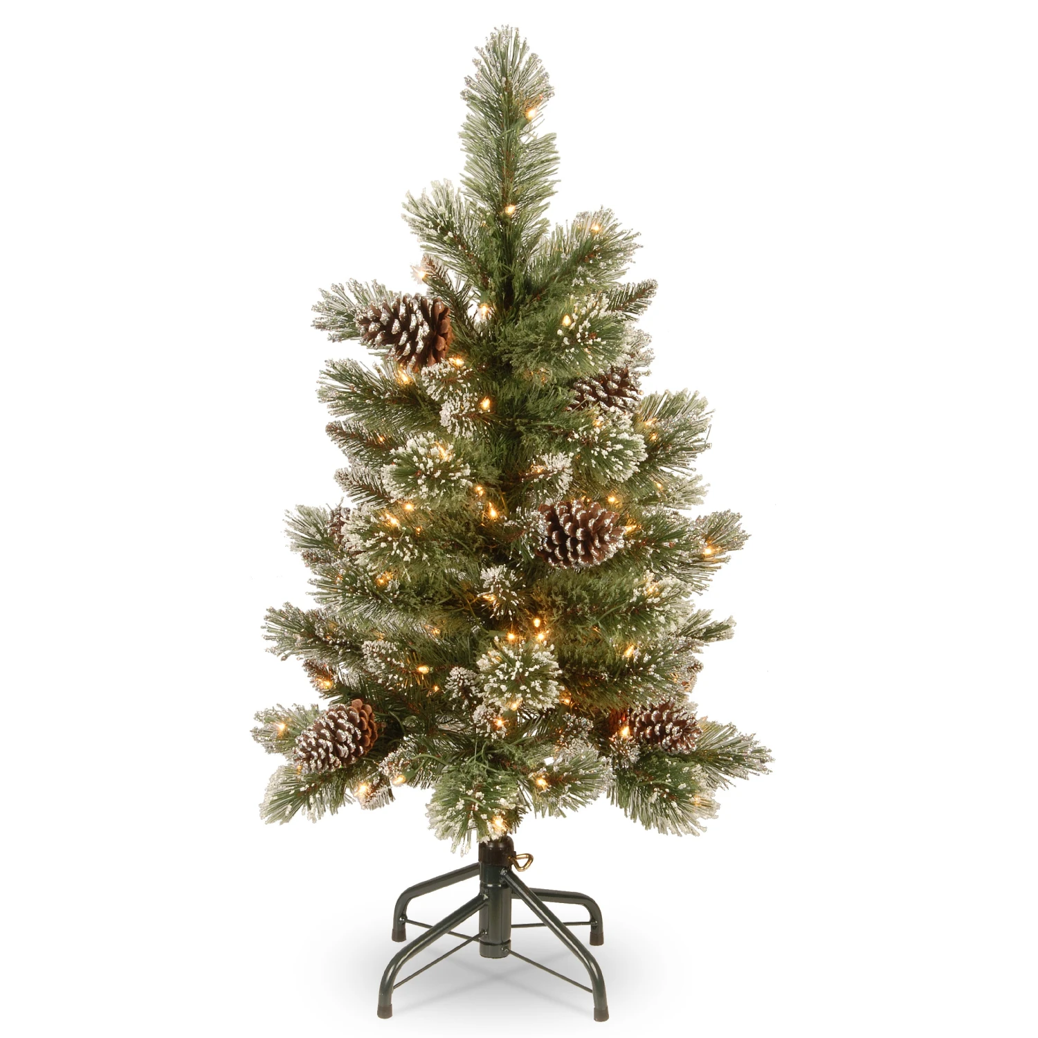 National Tree Company Pre-Lit Artificial Christmas Tree, Glittering Pine Pencil Slim With Clear Lights, Plug In, 3 Ft 1 National Tree Company Pre-Lit Artificial Christmas Tree, Glittering Pine Pencil Slim With Clear Lights, Plug In, 3 Ft