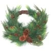 National Tree Company Artificial Mixed Bristle Branch Pine Christmas Wreath, Decorated With Woven Branch Base, Light Green Cypress Tips And Pinecones, 26 In