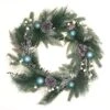 National Tree Company Artificial Decorated Evergreen Christmas Wreath, With Berry Clusters, Silver Pinecones, And Leafy Greens, 24 In