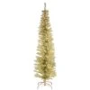 National Tree Company Pre-Lit Artificial Christmas Tree, Champagne Gold Tinsel, White Lights, Includes Stand, 6 Feet