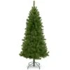 National Tree Company Artificial Christmas Tree, Canadian Grande Fir, Green, White Lights, Includes Metal Base, 7.5 Feet