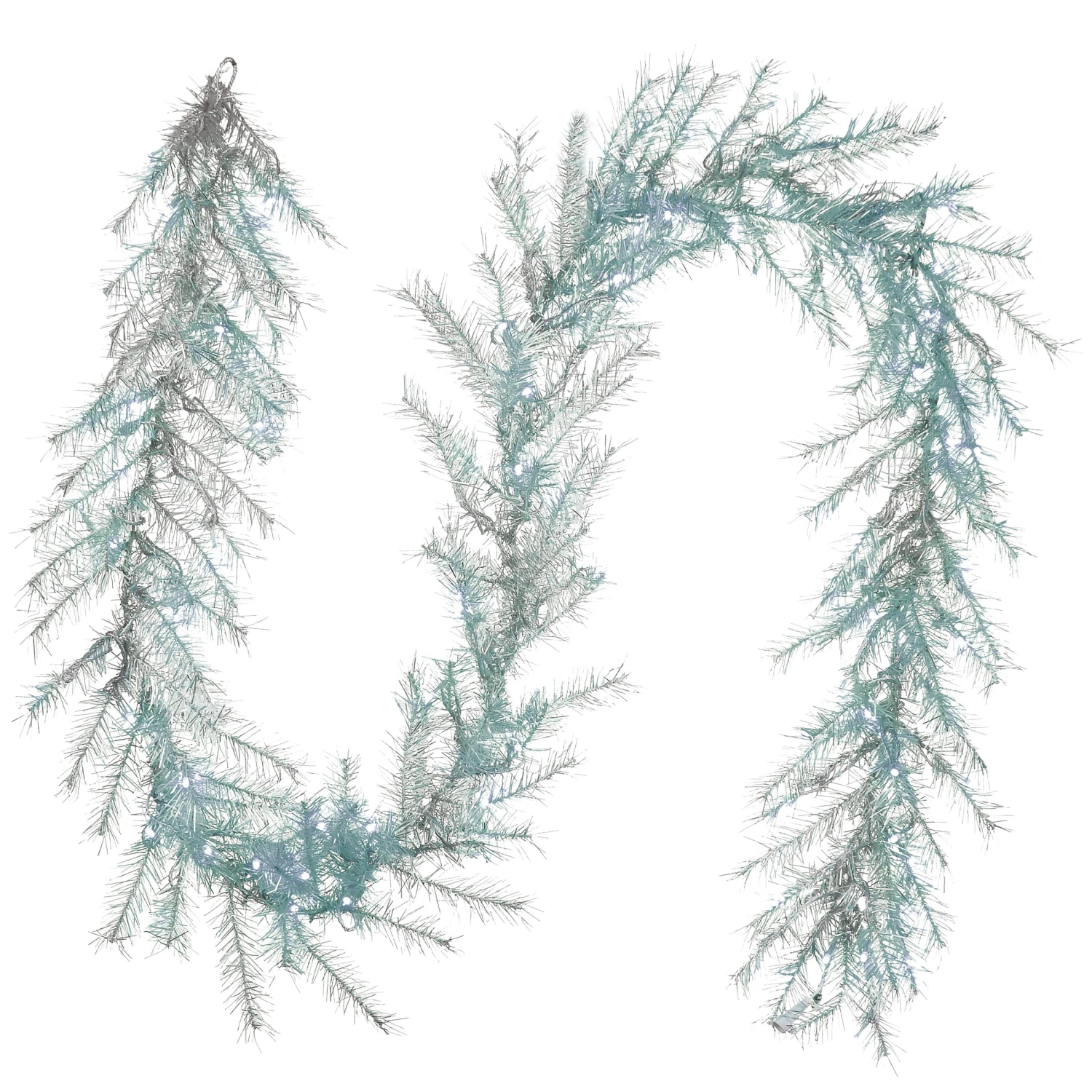 National Tree Company Pre Lit Artificial Garland, Metallic, Silver, Decorated With Multifunctional LED Lights, Plug In, Christmas Collection, 9 Feet 1 National Tree Company Pre Lit Artificial Garland, Metallic, Silver, Decorated With Multifunctional LED Lights, Plug In, Christmas Collection, 9 Feet
