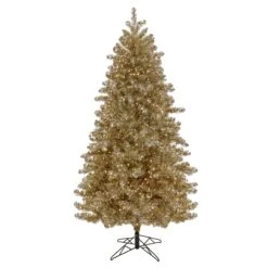 National Tree Company, Pre-Lit Artificial Platinum Metallic Christmas Tree, With Warm White Rice LED Lights, Plug In, 75 Ft