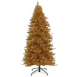 National Tree Company Pre-Lit Artificial Gold Christmas Tree, With Warm White LED Lights, Plug In, 9 Ft